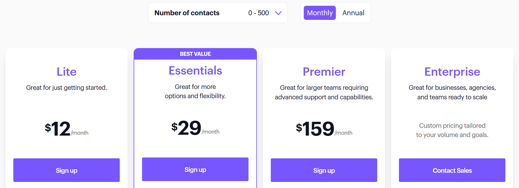 Campaign Monitor pricing