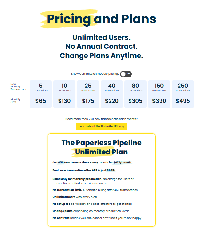 Paperless Pipeline pricing