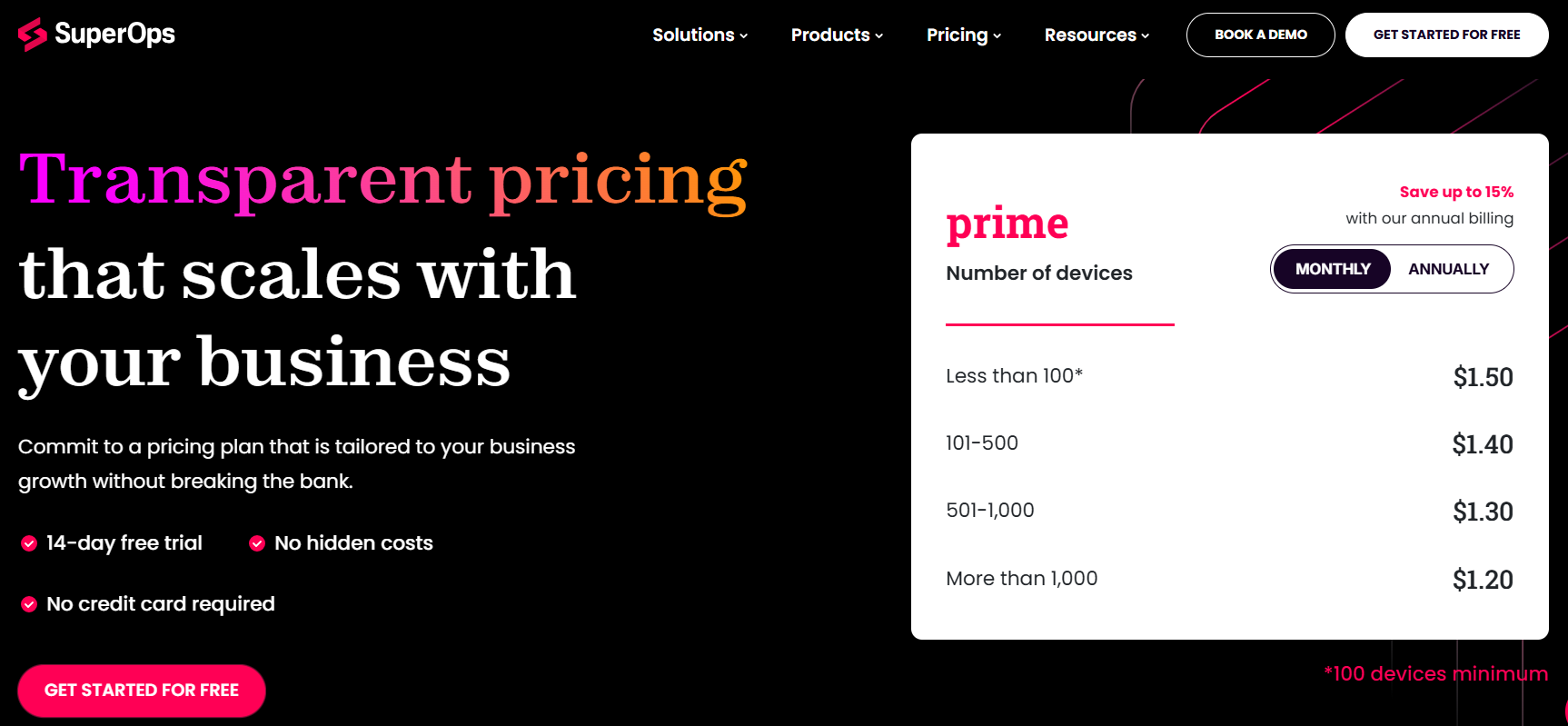 SuperOps Endpoint Management pricing