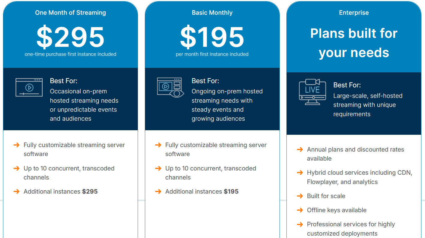 Wowza Streaming Engine pricing