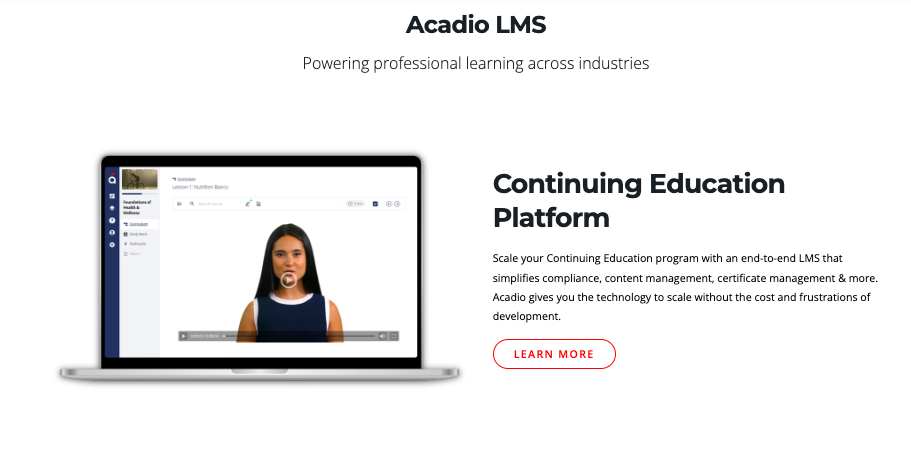 acadio LMS - Continuing Education Platform