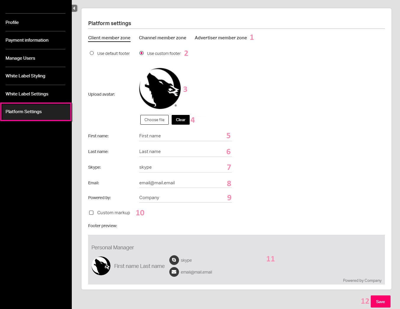Platform Settings