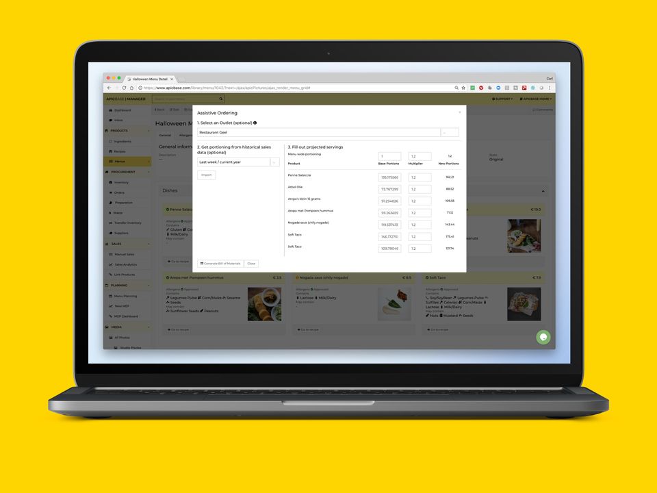 APICBASE Demo - APICBASE | Food Management in the Cloud | Assistive Ordering