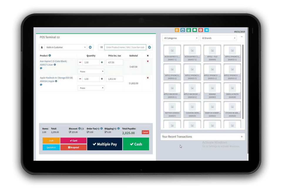 BizBackBone POS screenshot