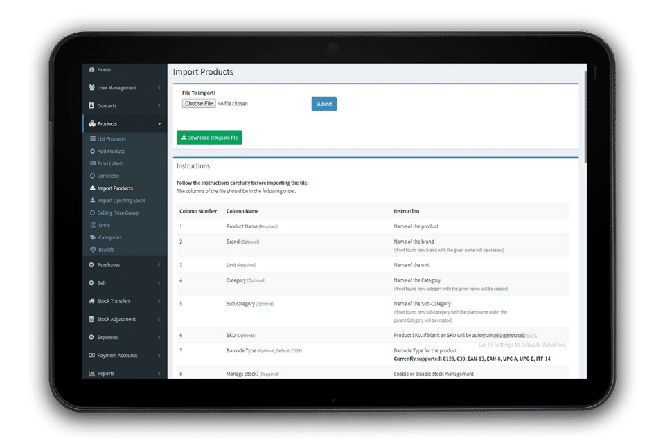 BizBackBone POS screenshot