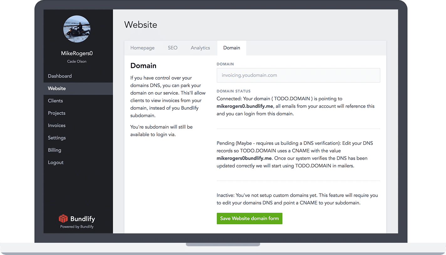 Bundlify : Domain screenshot