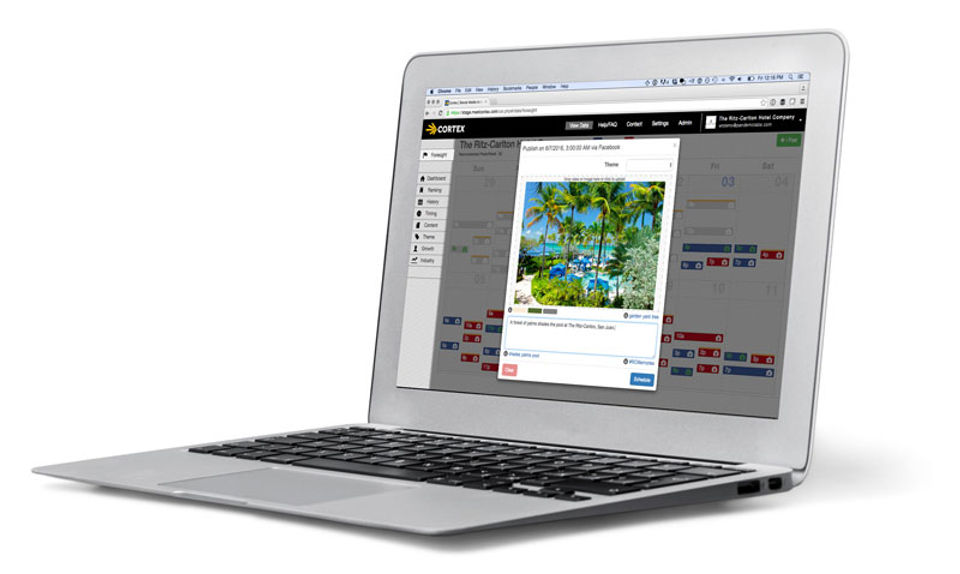 Cortex screenshot: Automated publishing to all profiles from one place