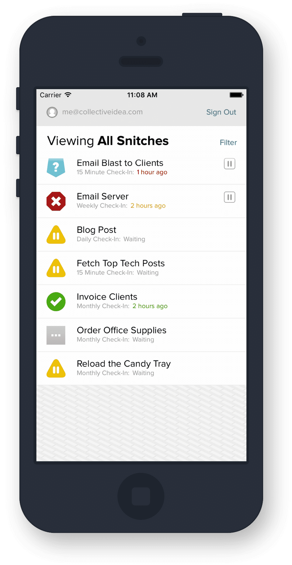 Dead Man's Snitch screenshot