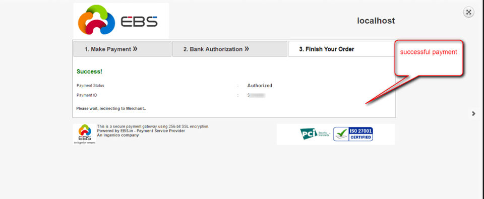 EBS Payment Gateway Screenshots
