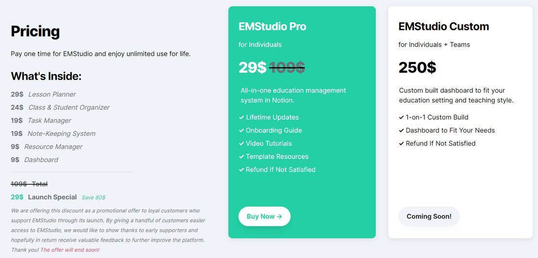 EMStudio Pro pricing