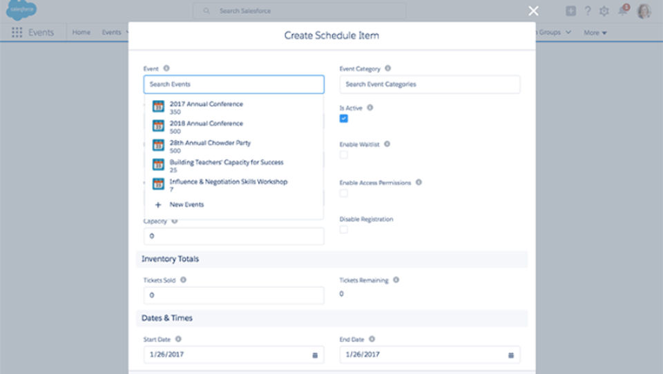 Event agenda builder