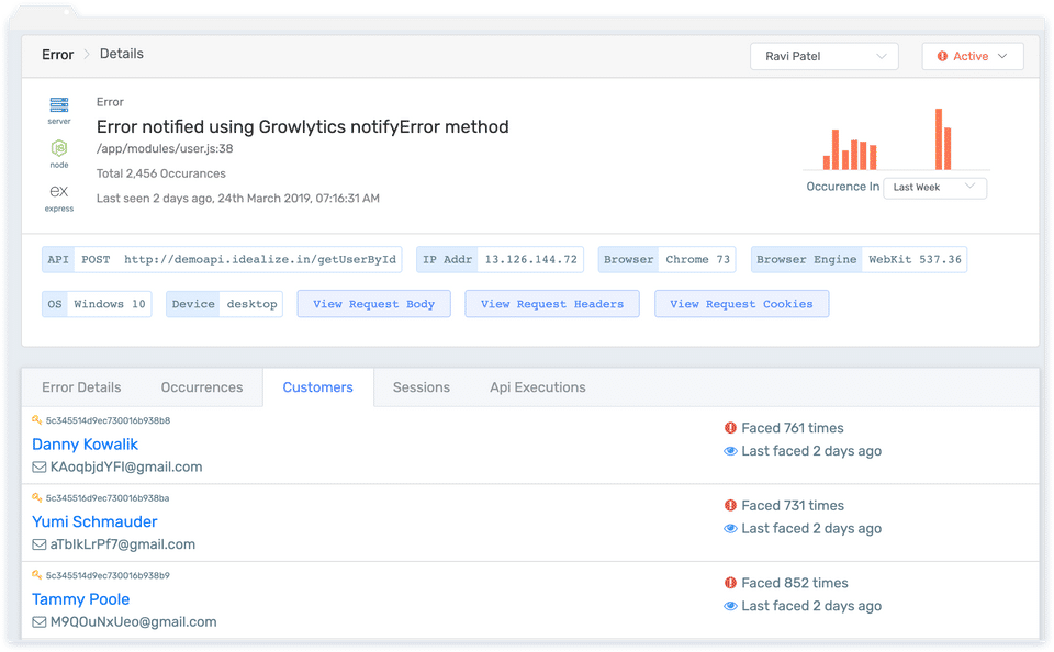 Error Monitoring screenshot