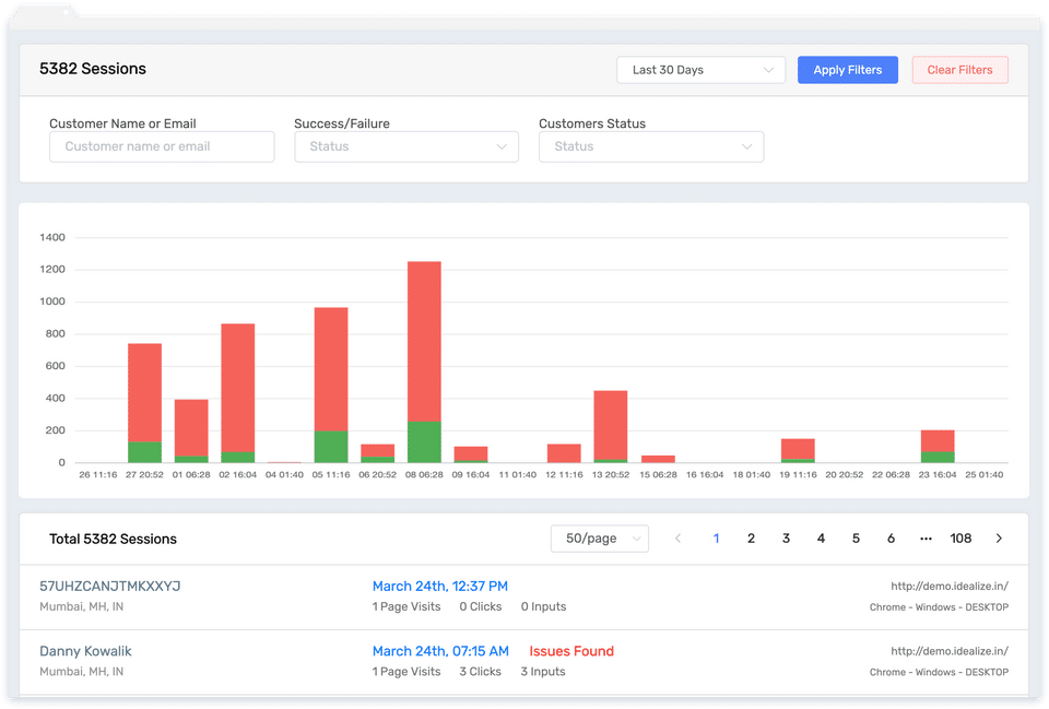User Monitoring screenshot