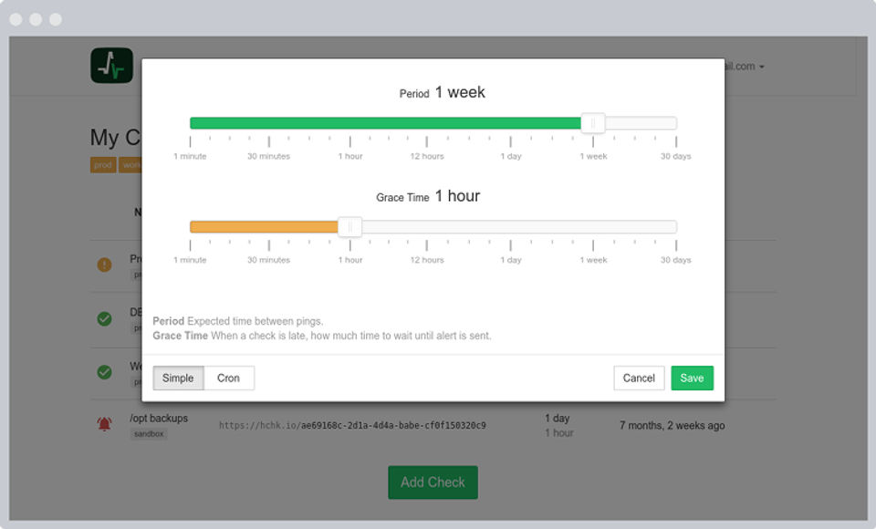 Healthchecks.io screenshot