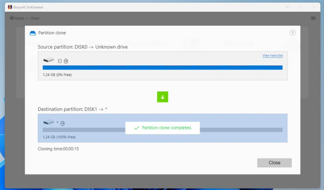 win diskgeeker partition clone