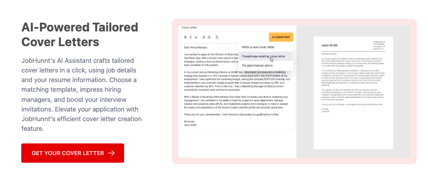JobHunnt - AI Cover Letters