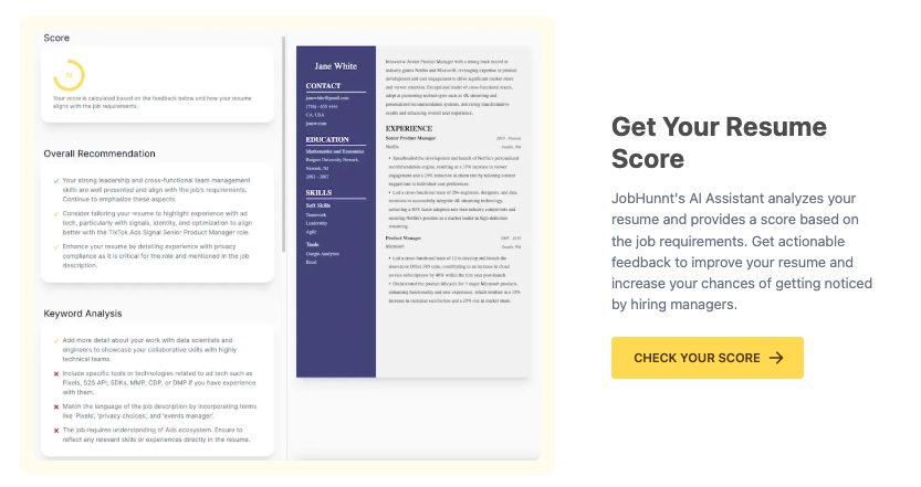 JobHunnt - Resume Score