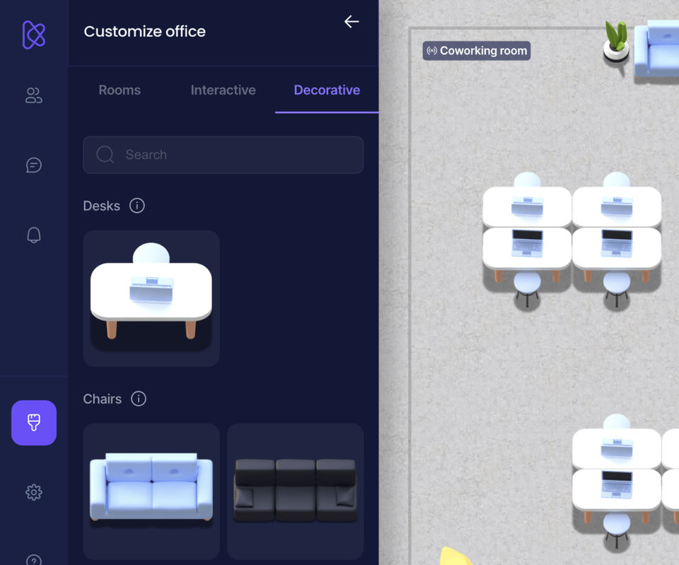 Customize space screenshot