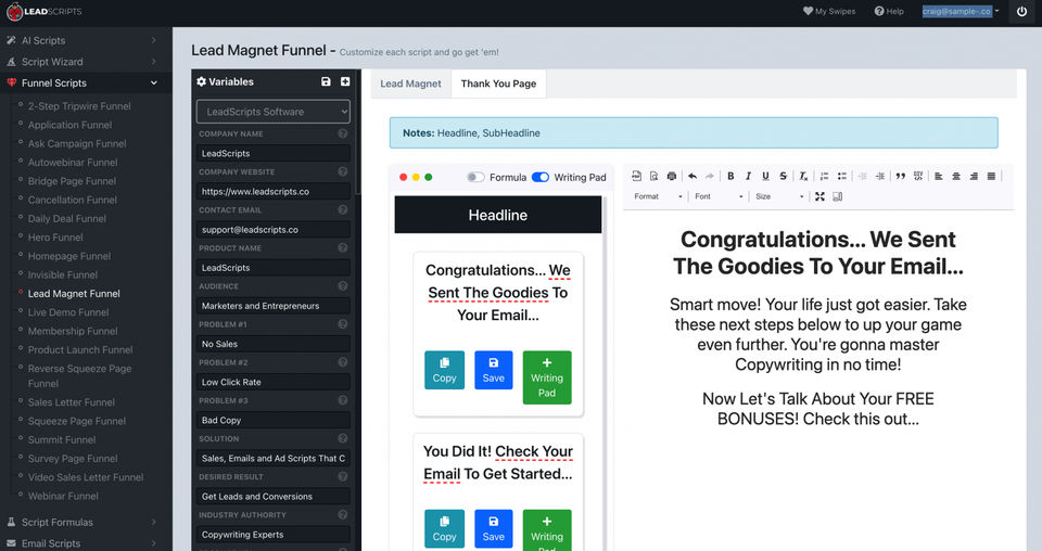 Lead Magnet Funnel screenshot