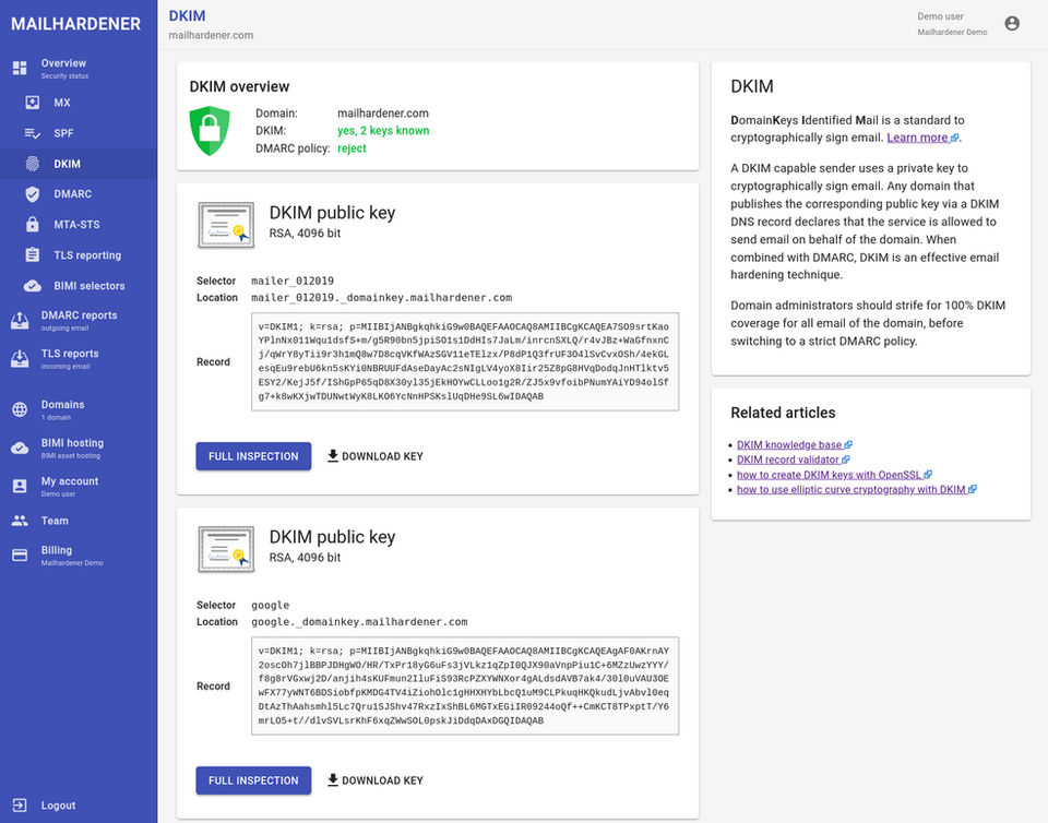 Domain Inspector screenshot