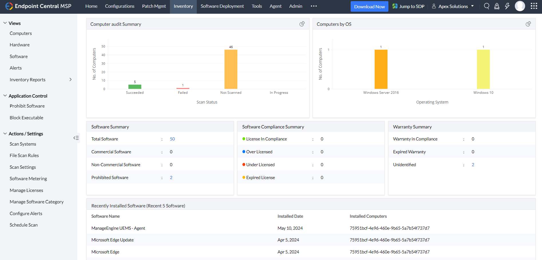 ManageEngine Endpoint Central MSP screenshot