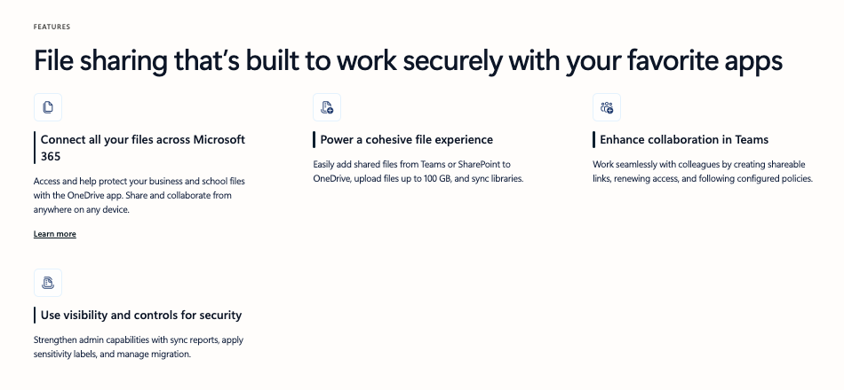Microsoft OneDrive for Business - Features