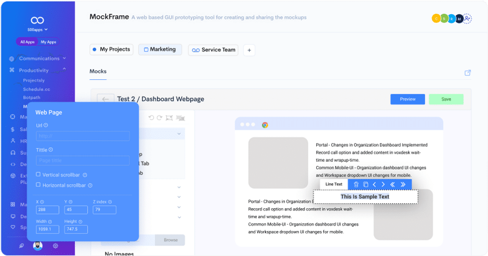 Prototype screenshot
