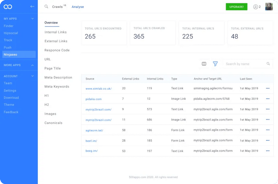 Link Building and Backlink Analysis screenshot