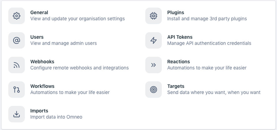 CX Manager Settings