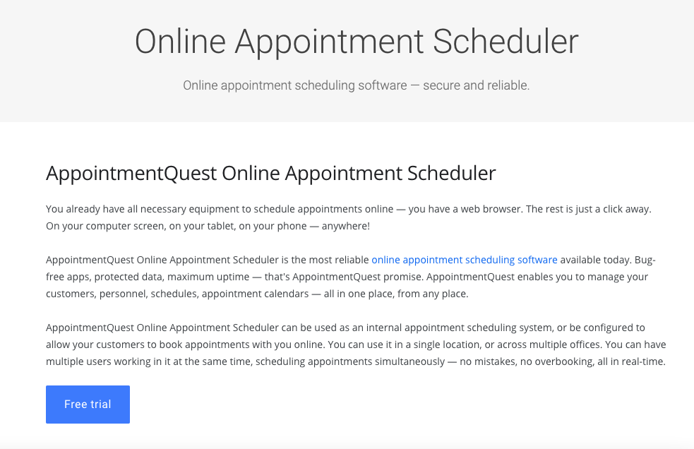 Online Appointment Scheduler
