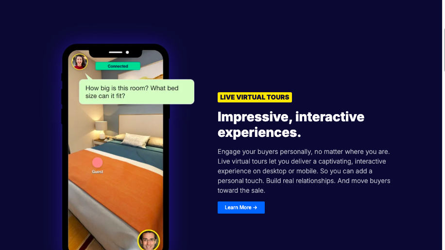 Live virtual tours