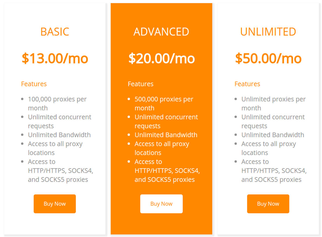 Proxy Orbit pricing