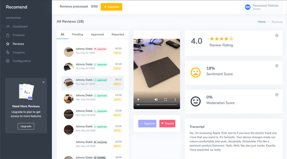 Recomend screenshot