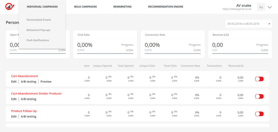 Retargeting screenshot