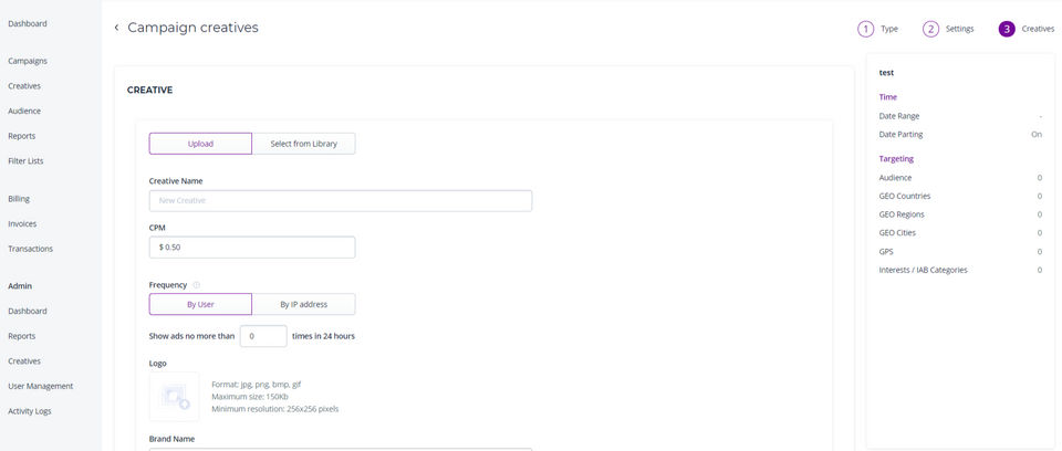 Adding new push creatives
