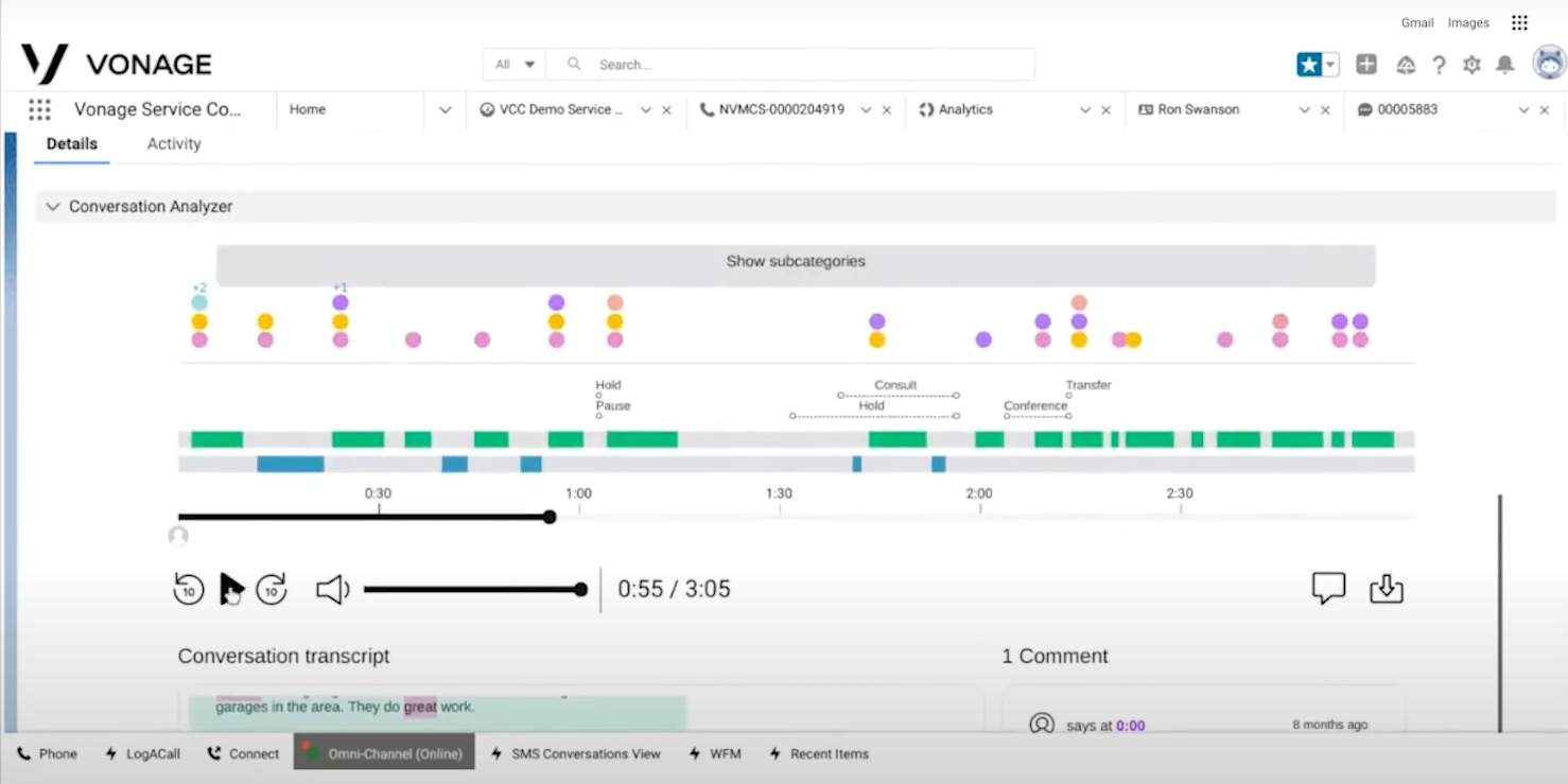 Vonage Dashboard
