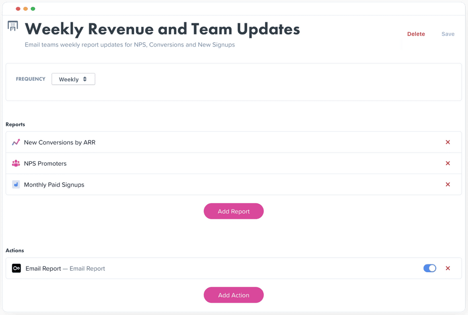 Weekly revenue and Team updates