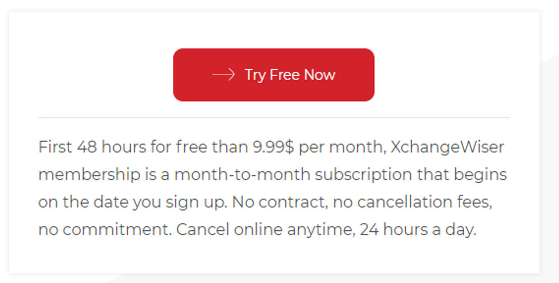 XchangeWiser pricing