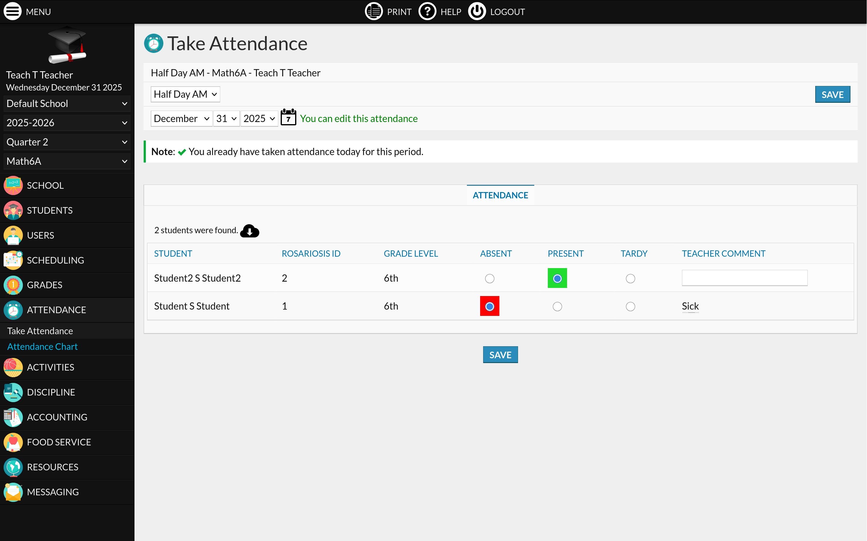 Take Attendance
