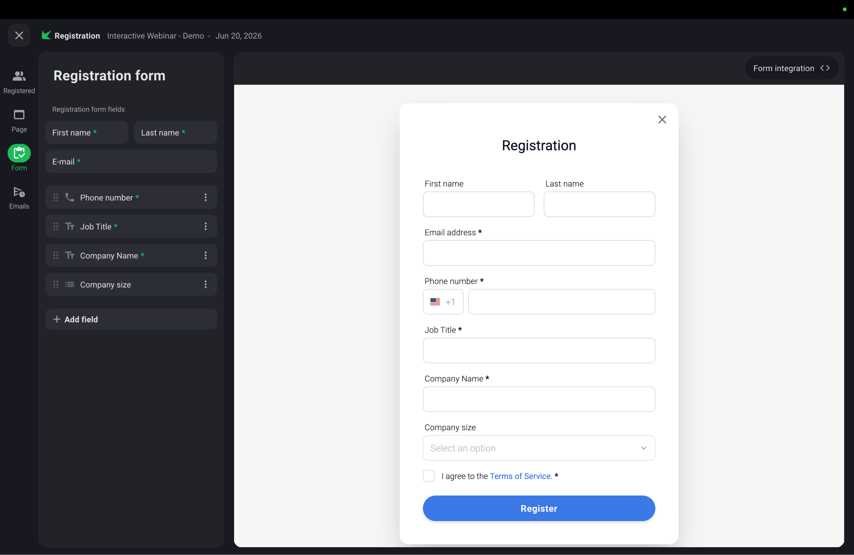 Custom form fields