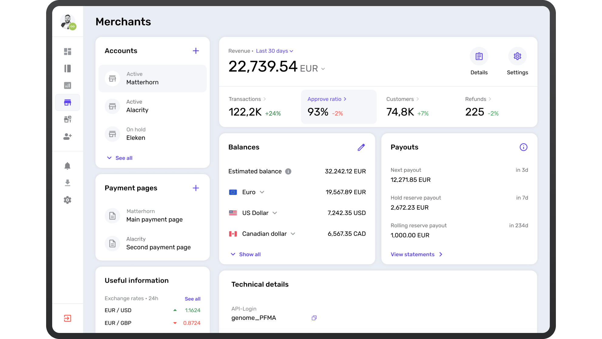 Genome merchant dashboard