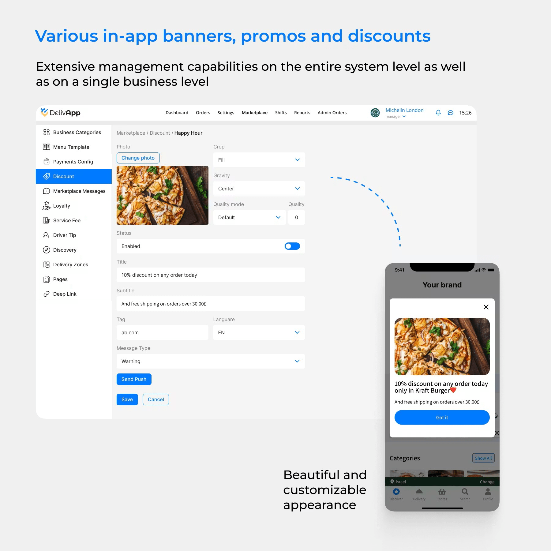 Discount & In-App Banner Configuration