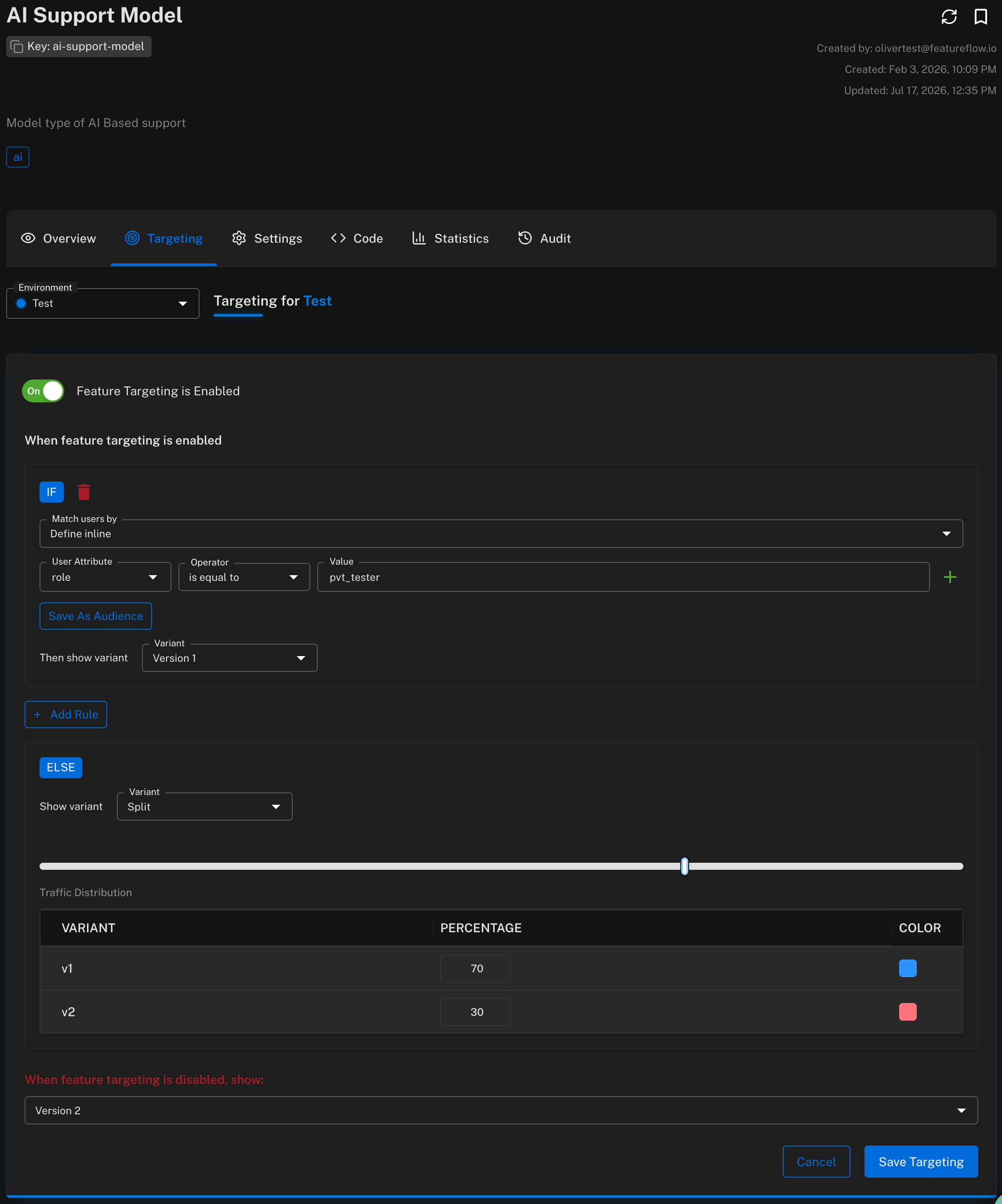 Feature Targeting